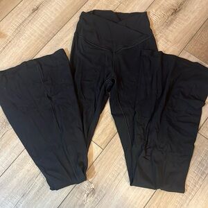 Black aerie crossover flare leggings